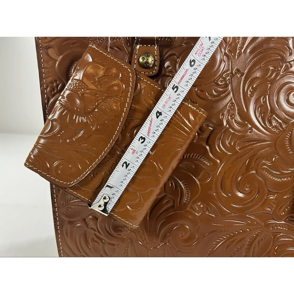 Patricia Nash Zancona Tote Reiti Wallet Bundle New Tooled Brown Leather Handbag